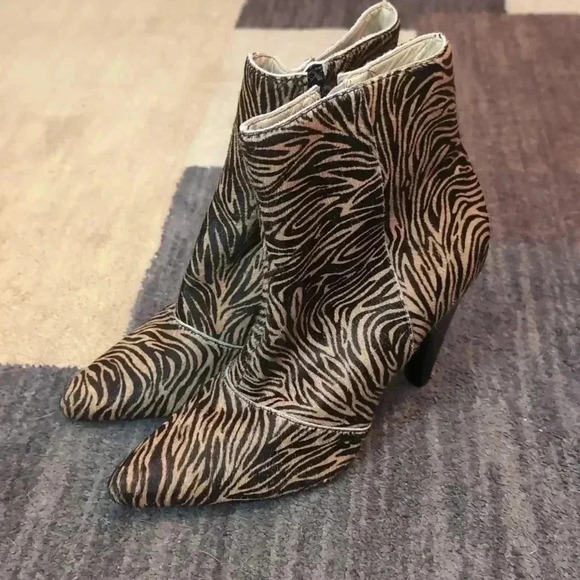 Able Tinsley Tiger Calf Hair Ankle Boots - Picture 2 of 8